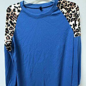 blue pattern top
